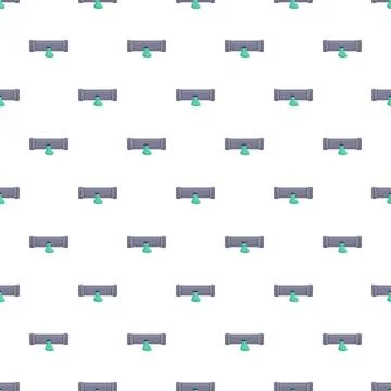 Dripping pipe pollution seamless pattern illustrating water contamination Stock Illustration