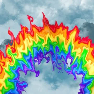 Dripping rainbow art 库存插图