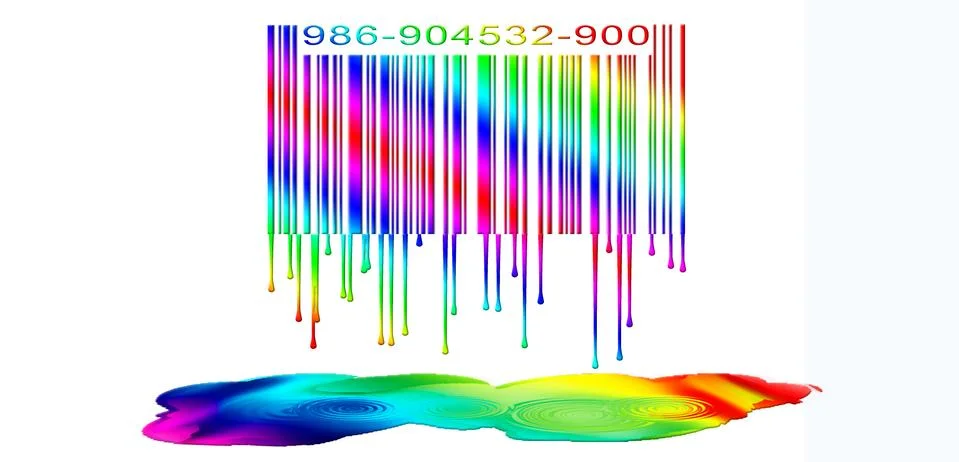 Dripping rainbow barcode Stock-Illustration