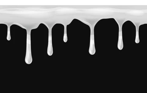 Dripping seamless white, dripps, liquid drop and splash, blood repeatable Stock Illustration