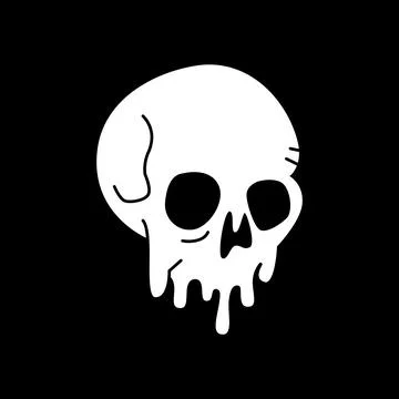 Dripping Skull Sticker Vector – Dark Gothic Decal for Logos Stock Illustration