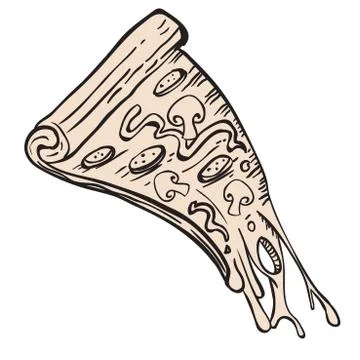 Dripping slice of pizza Stock Illustration