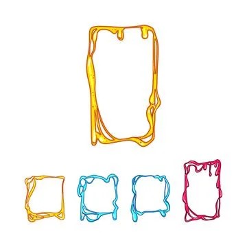 Dripping slime frames creating colorful liquid borders イラスト素材