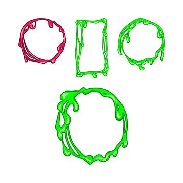 Dripping slime frames creating spooky borders 库存插图