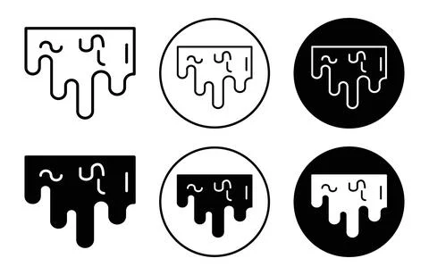 Dripping slime icon Outline flat Icon Stock Illustration