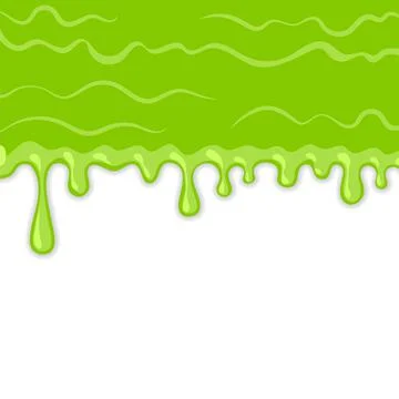 Dripping Slime Texture on White Background. Goo Blob Splash. Halloween Ooze Stock Illustration