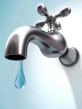 Dripping tap, artwork Stock Illustration