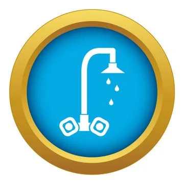Dripping tap icon blue vector isolated Stock Illustration