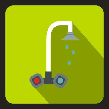 Dripping tap icon, flat style Stock Illustration