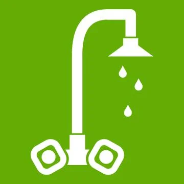 Dripping tap icon green Stock Illustration