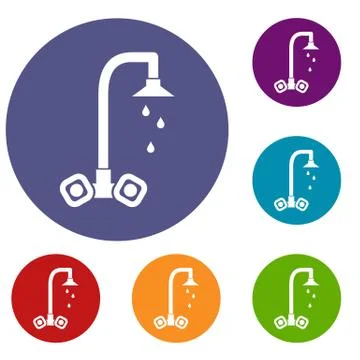 Dripping tap icons set Stock Illustration