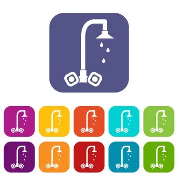 Dripping tap icons set Stock Illustration