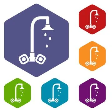 Dripping tap icons set Stock Illustration