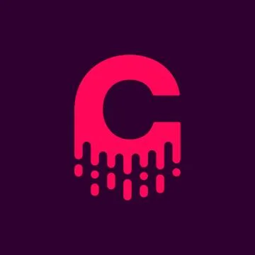 Dripping Vector Logo Letter C Stock Illustration