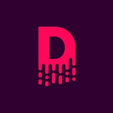 Dripping Vector Logo Letter D Stock Illustration