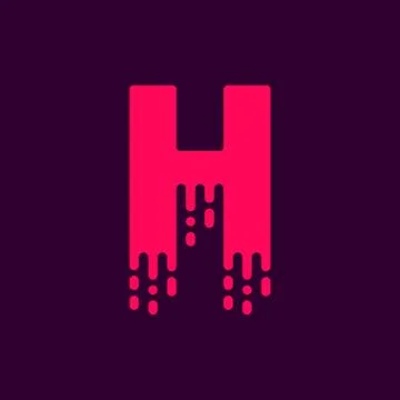 Dripping Vector Logo Letter H Stock Illustration