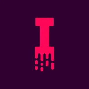 Dripping Vector Logo Letter I Stock Illustration