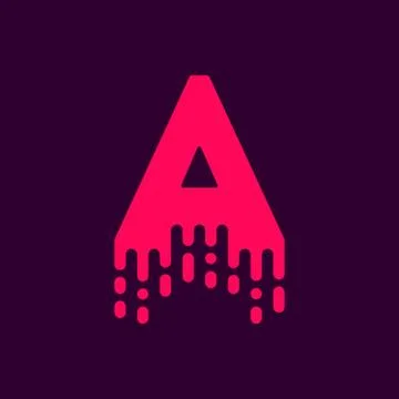 Dripping Vector Logo Letter A Stock Illustration