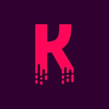 Dripping Vector Logo Letter K Stock Illustration