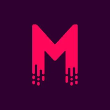 Dripping Vector Logo Letter M Stock Illustration