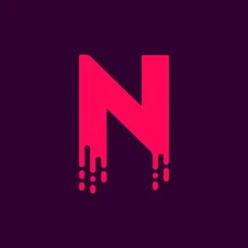 Dripping Vector Logo Letter N Stock Illustration