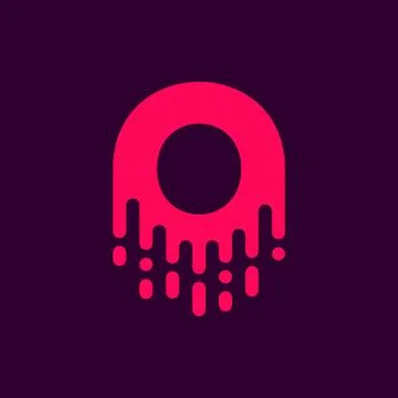 Dripping Vector Logo Letter O Stock Illustration
