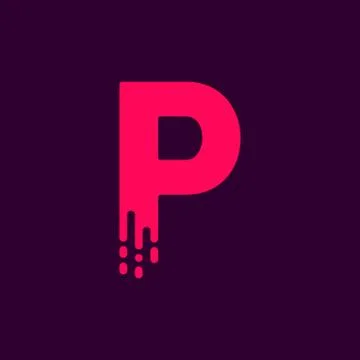 Dripping Vector Logo Letter P Stock Illustration