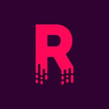 Dripping Vector Logo Letter R Stock Illustration