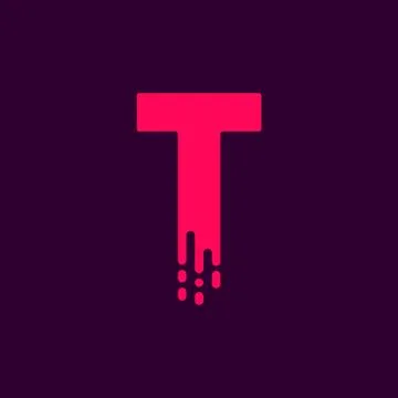 Dripping Vector Logo Letter T Stock Illustration