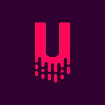 Dripping Vector Logo Letter U Stock Illustration