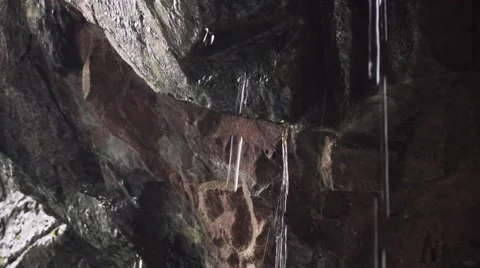 Dripping Water in Cave Stock Footage 67651806