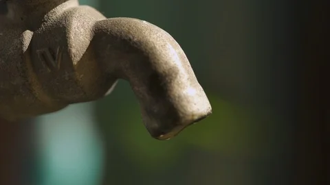 Dripping water from the tap. Stock Footage 128191326