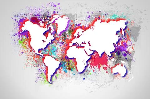 Dripping world map. Basic image courtesy NASA. Stock Illustration