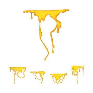 Dripping yellow liquid creating decorative streaks Stock Illustration