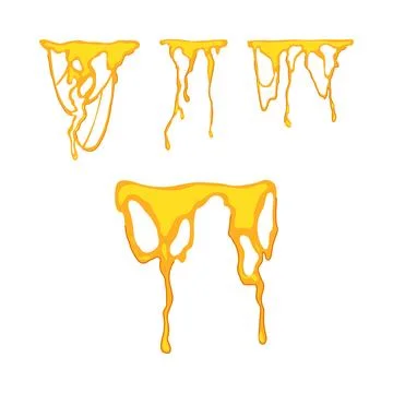 Dripping yellow liquid creating stain and splash effect Stock Illustration