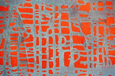 Drips leak of grey paint on red canvas background Stock Illustration