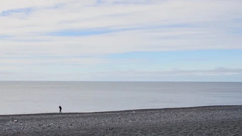 Dritvik - Beautiful beach with ship wreck, Iceland Stock Footage 113918974