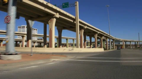 Drive across High Five Highway intersection in Richardson Texas Video stock 46006103