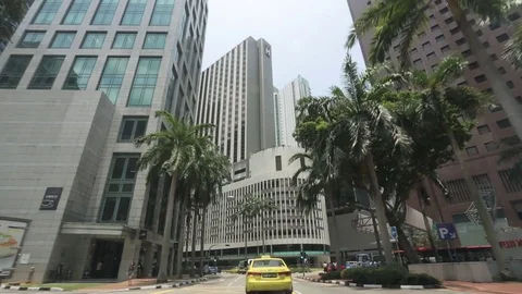 Drive by AIG Building and M Hotel Singapore on Anson Road Stock Footage 71262035