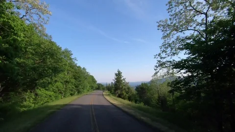 Drive Along Mountain Road Stock Footage 114891675