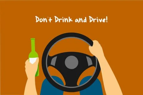 "Drive and Drink" Landscape Vector Illustration Stock Illustration