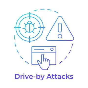Drive-by attacks blue gradient concept icon 스톡 일러스트