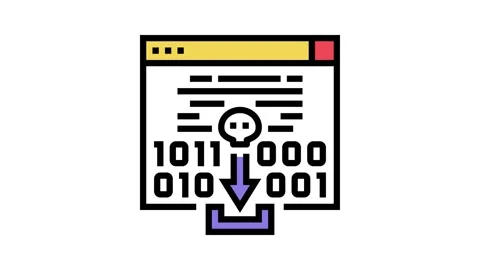 Drive by attacks color icon animation Stock-Footage 224006146