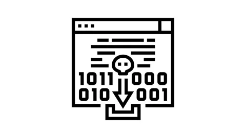 Drive by attacks line icon animation Stock Footage 224257849