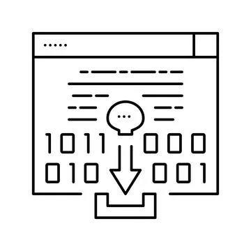 Drive by attacks line icon vector illustration Stock Illustration