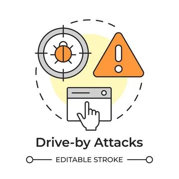 Drive-by attacks multi color concept icon 스톡 일러스트