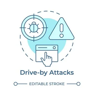 Drive-by attacks soft blue concept icon 스톡 일러스트