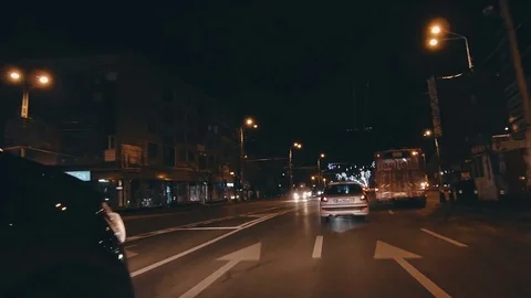 Drive on avenue at Christmas Stock Footage 83654469