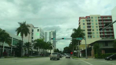 Drive on Biscayne Blvd 2015 in Miami Midtown Stock Footage 56327983