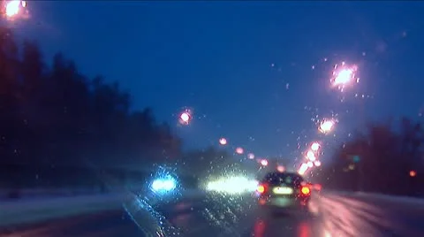 Drive in the Blue Night Stock Footage 10713761